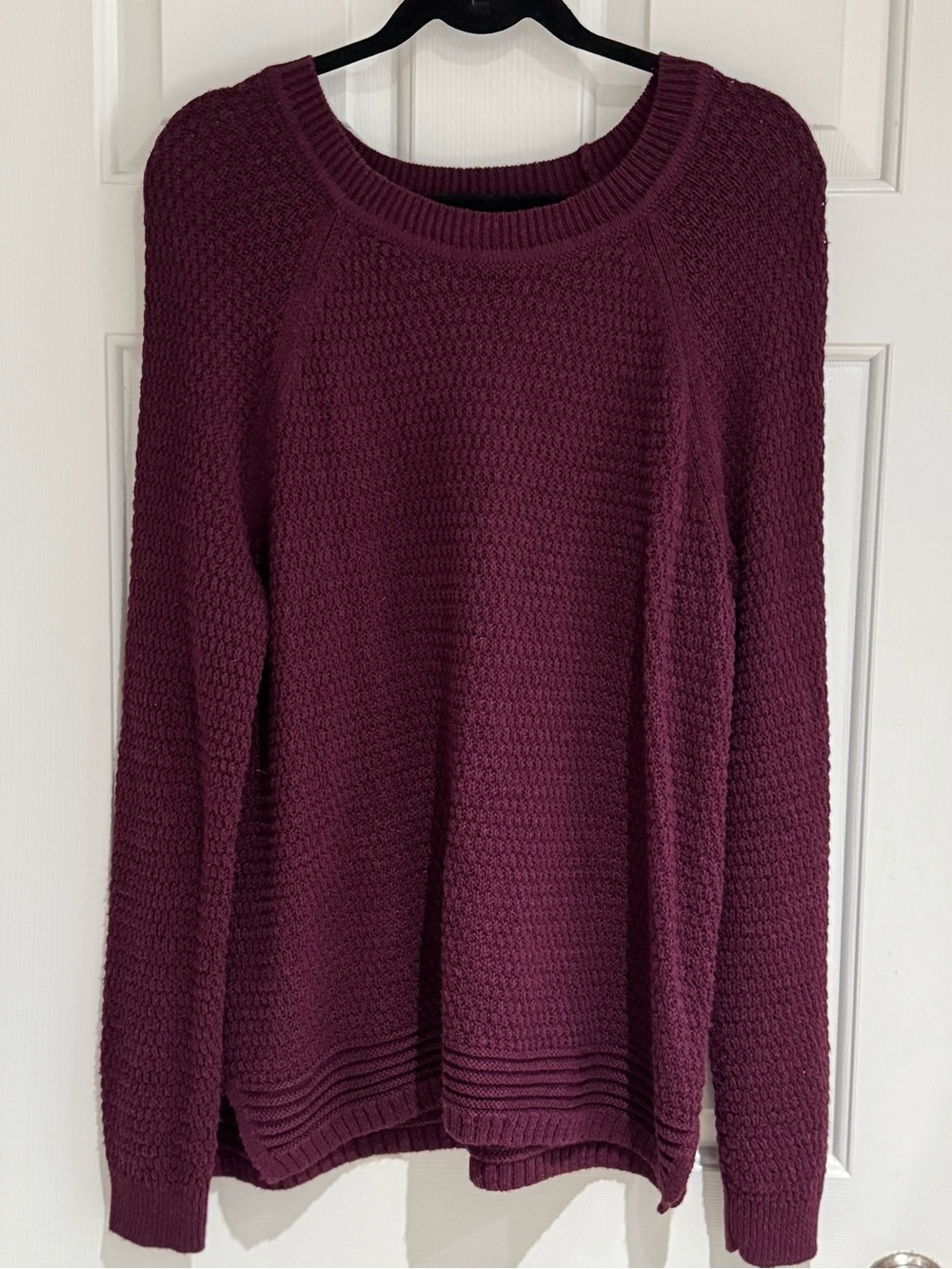 Old Navy Plum Textured Crewneck Sweater